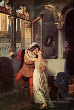 Le dernier baiser de Roméo et Juliette Romantisme Francesco Hayez Peinture à l'huile